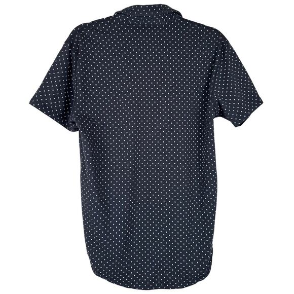 BYLT Premium Basics LUX Navy/Blue Polka Dot Short Sleeve Collar Polo Shirt-Small - Picture 2 of 4